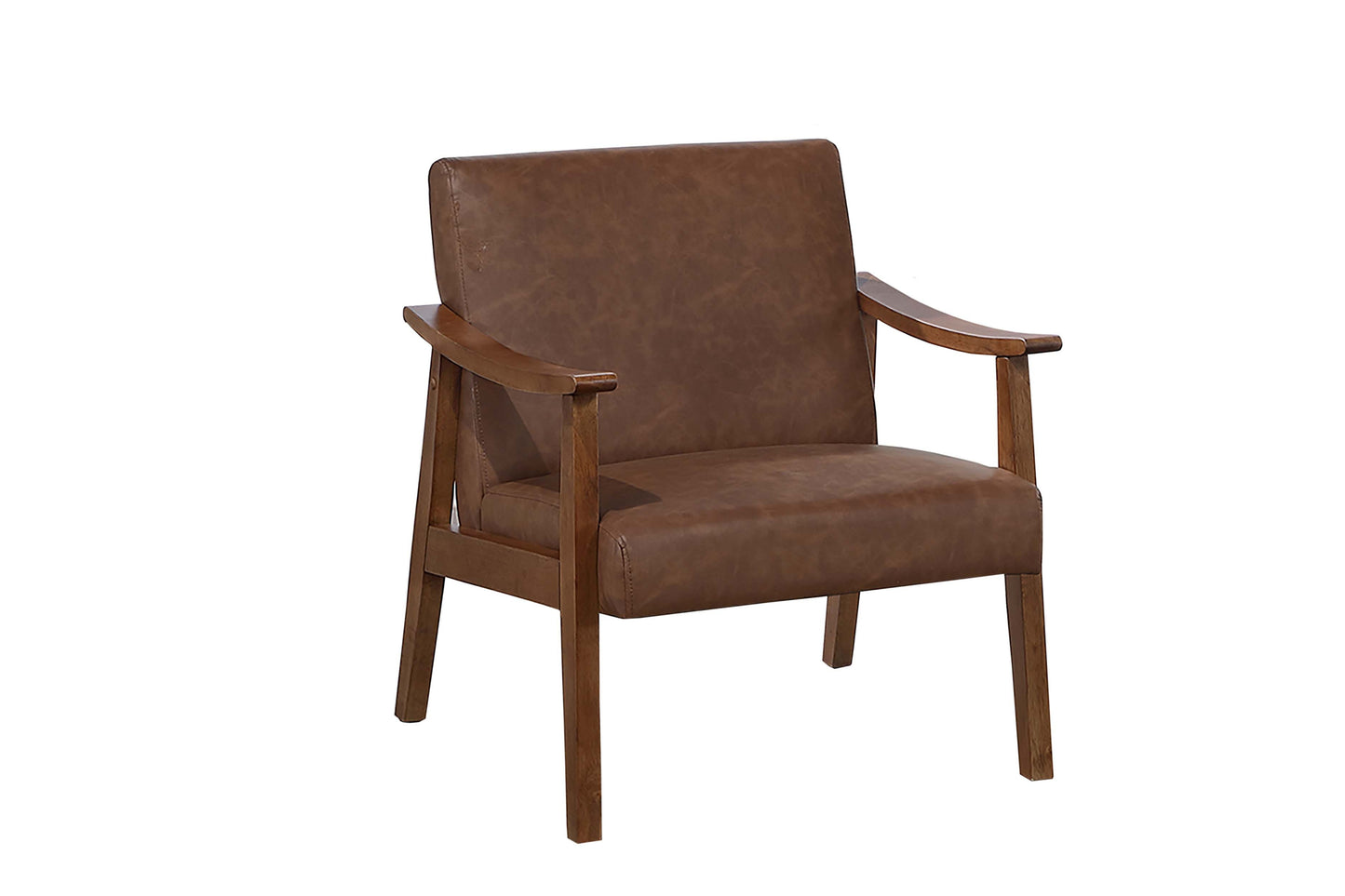 Brown Leather Accent Chair