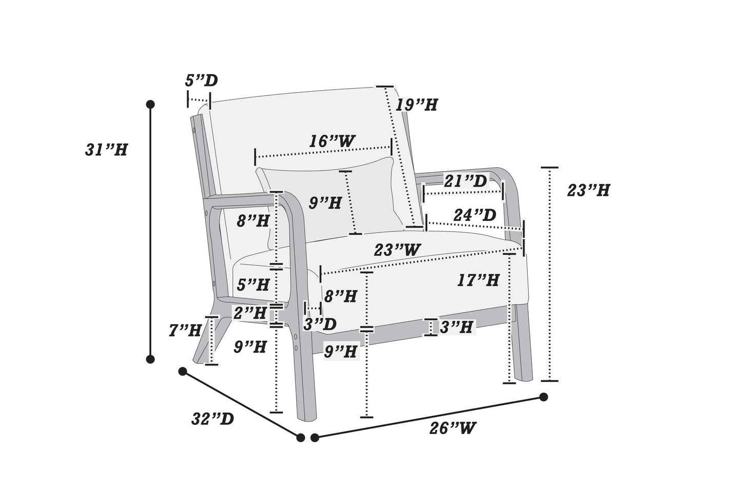 Nardo Grey Accent Chair