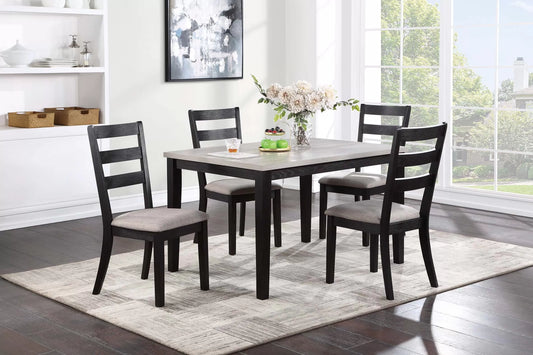 Black & Gray 5-Piece Modern Dining Set